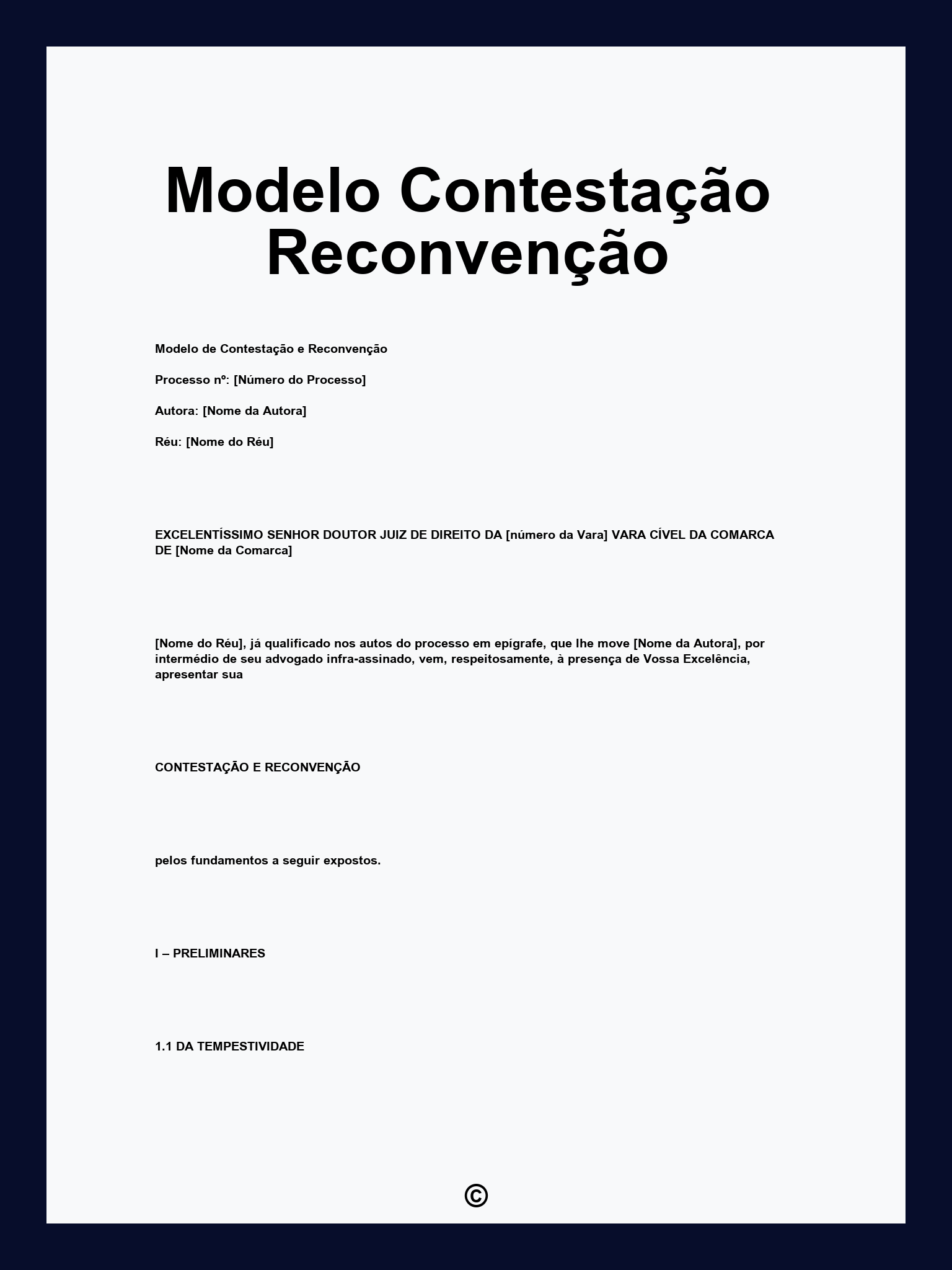 Modelo Contestação Reconvenção