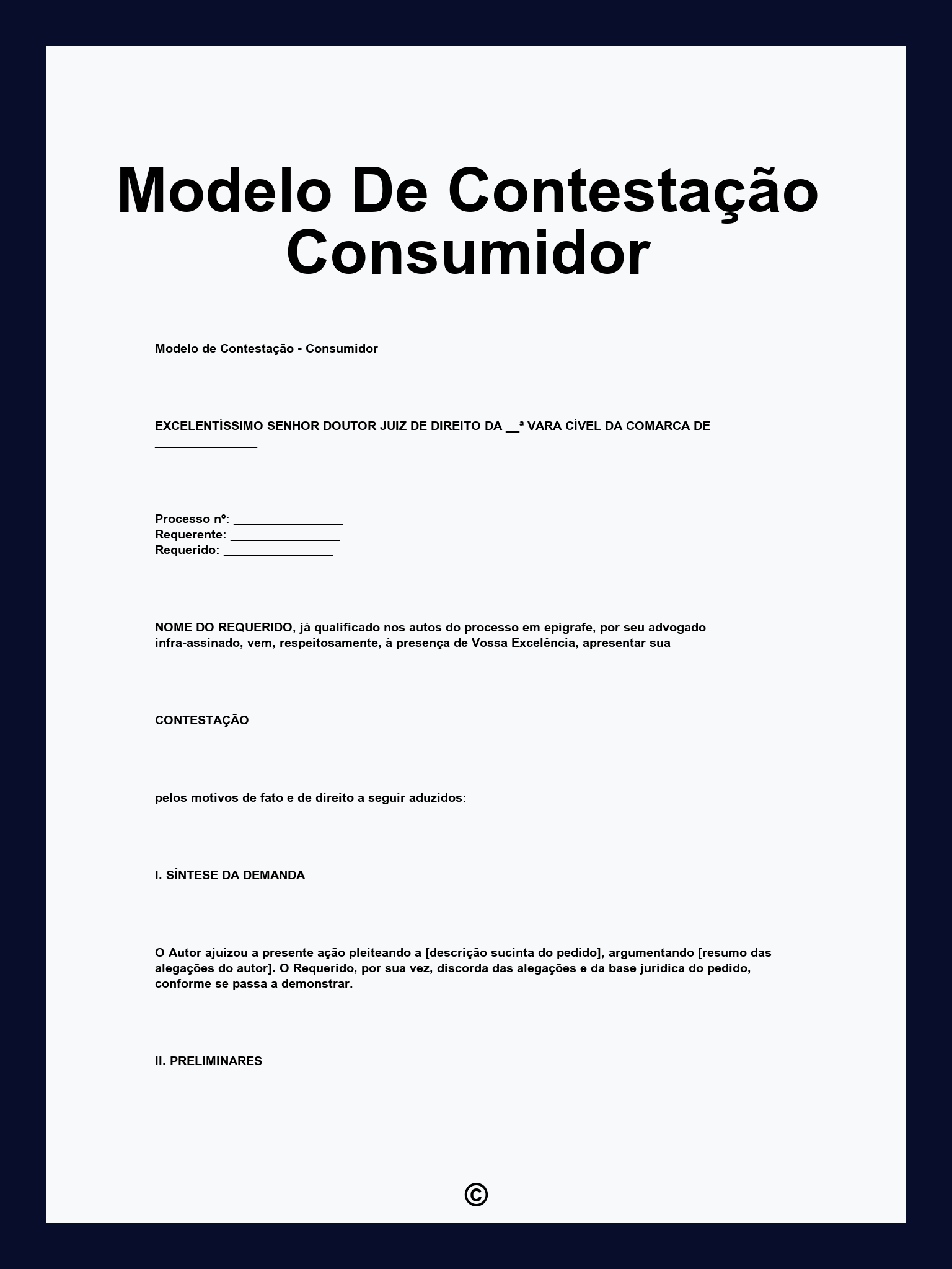 Modelo De Contestação Consumidor