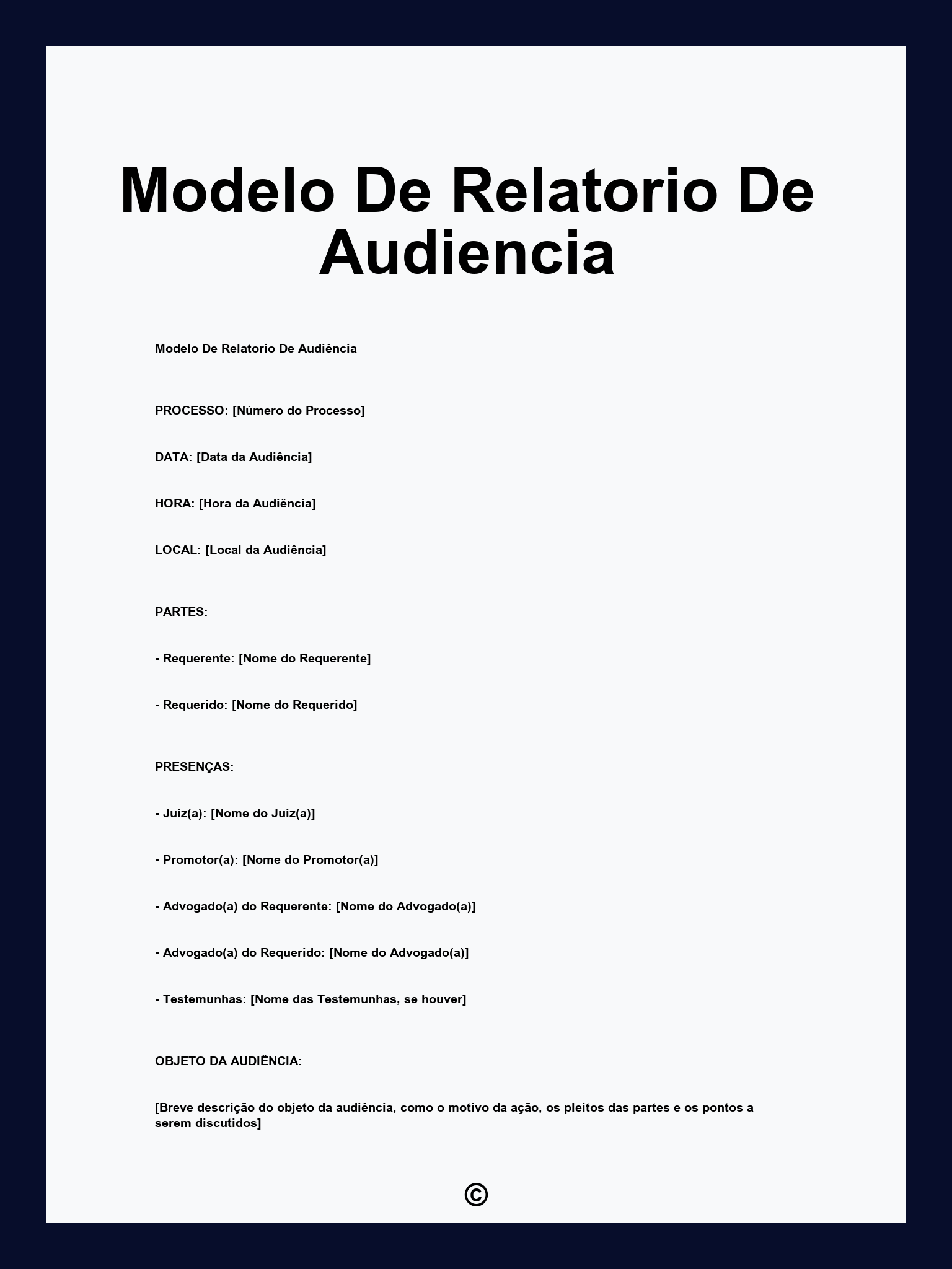 Modelo De Relatorio De Audiencia