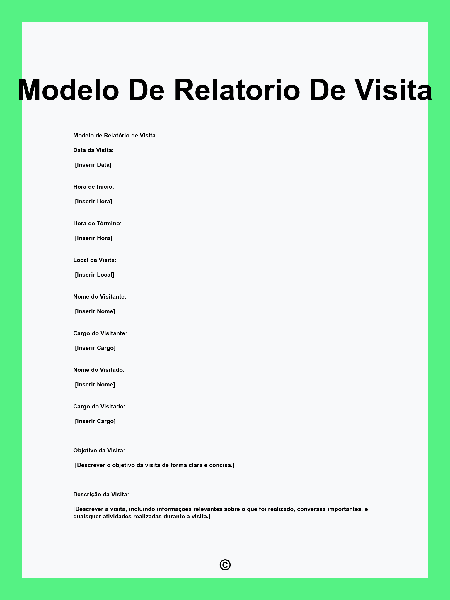 Modelo De Relatorio De Visita