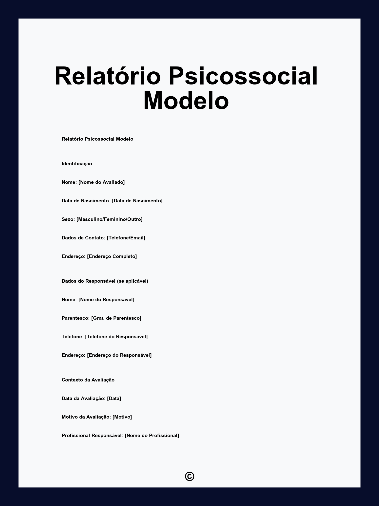 Relatório Psicossocial Modelo